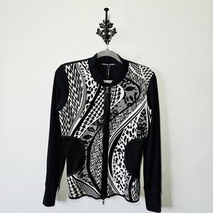 Marc Cain Stretch Knit Jacket Size N4 US M Zip Up Athleisure EUC